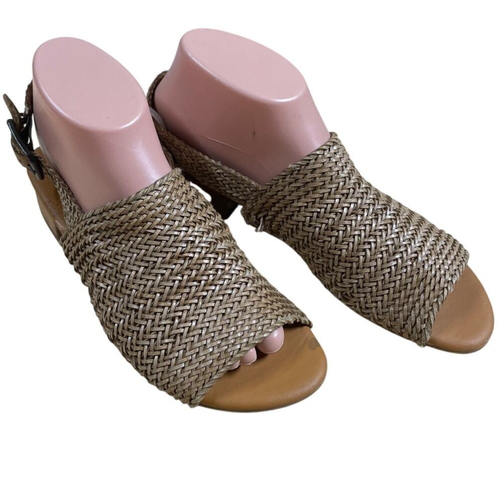 Paul Green Helena Woven Sandals Tan Slingback Women's Size 7 (US 9.5) GUC